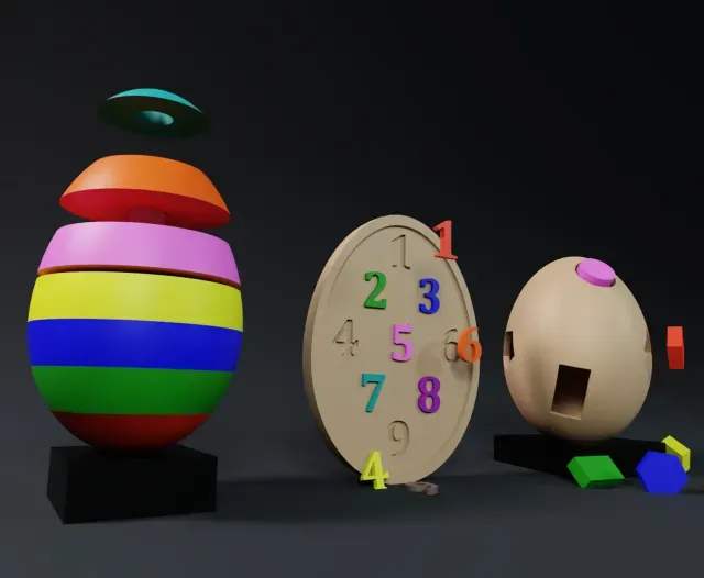 Fun and Educational Set of Montessori Egg-Shaped Games