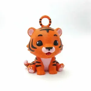 🐯 Cute Tiger Keychain – Adorable 3D Printable