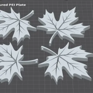 Maple leaves with holes for stringing up