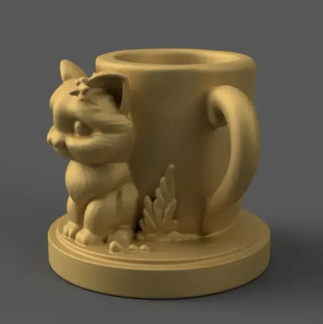 Adorable Cat planter, candy container, urn, candle holder 1 — Фото 3 из 5