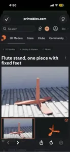 Flute stand one piece unoriginal by Scott Drapeau
