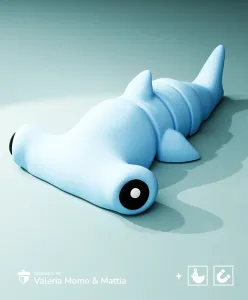 Cute Flexi Hammerhead Shark (Toy, Keych. & Magnet)