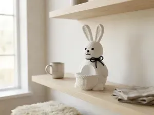 Textured Bunny Easter Egg Holder - Cute Egg Stand
