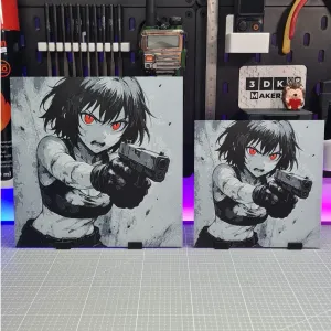 Girl Anime Gun – Hueforge – 4 Colors (custom eye)
