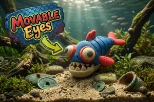 Flexi Piranha Toy - Moving Eyes & Jaw