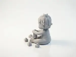 Baby Playing With Toys Chibi Figurine 3D Printable