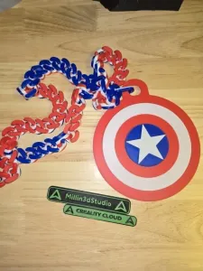 Marvel Captain America Medallion and Chain Necklace