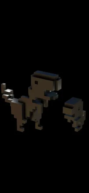 Trex and small dinosaur made of cubes — Фото 9 из 9