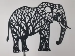 Elegant Elephant Forest Pattern 2D Wall Art