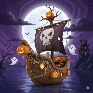 Halloween pirate bot ship carabel a sea wolf candies