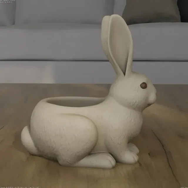 Cute Rabbit Planter Container 3D Print STL Model — Image 6 of 9