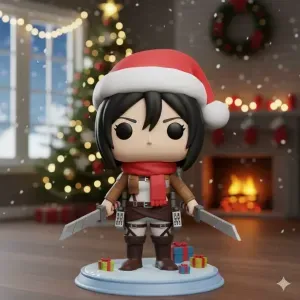 Christmas Mikasa Ackerman Funko Style