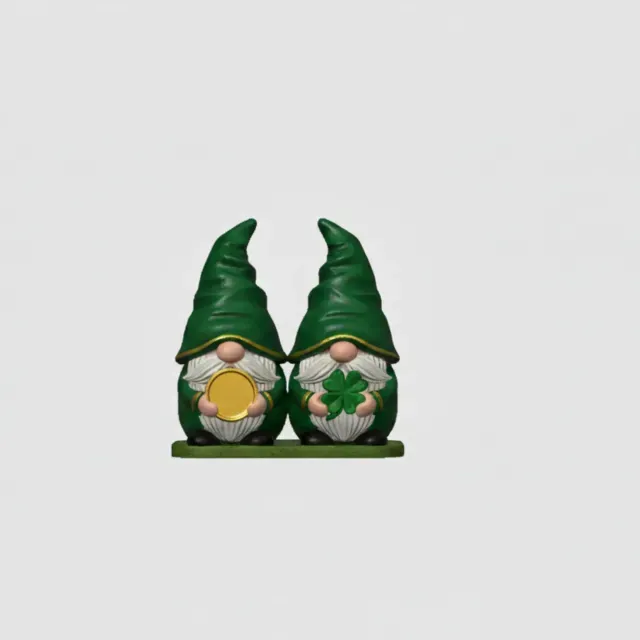 St. Patrick’s Day Gnome Irish Gnome Set Lucky Decor Figurine — Image 7 of 9