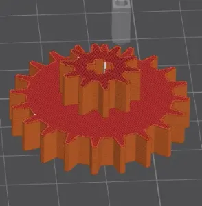 Lego Double Gear 20t and 10t (2:1 Ratio)