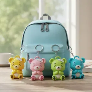 Cute Chibi Bear with Flowers Keychain & Toy