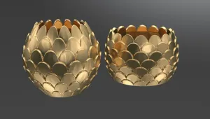 pine cone patterned mini flower pot