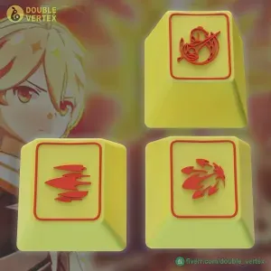 Genshin Impact Pyro Traveler Keycaps – OEM Profile STL Files