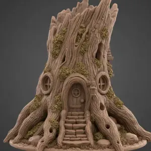Casa de Gnomo Escavada em Raiz