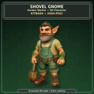 Garden Gnome Character Pack – Fantasy Garden Worker Kitbash
