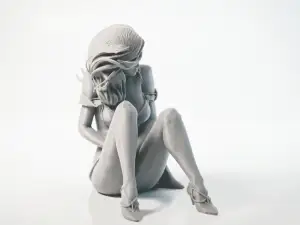 Sat Babe Female Figurine Sculpture 3D Printable