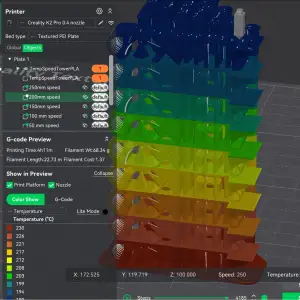 K2 Pro - Temp tower - gcoded