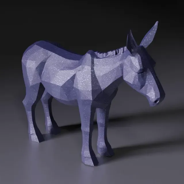 Donkey low-poly figurine