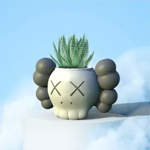 KAWS Planter, Pop Art Skull Pot