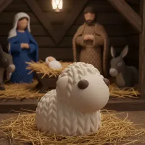 Crochet - Knitted Sheep Nativity Set