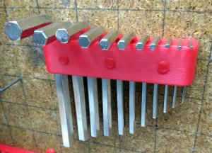 Allen key organizer for wall mounting