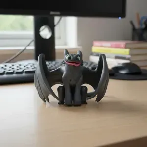 Cute Toothless Night Fury Statue - How to Train Your Dragon