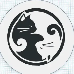 Keychain Cat YingYang