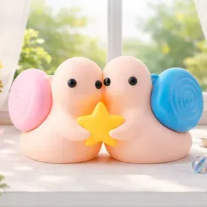 Star Snail Duo Vases – Cute Decor with Star Detail