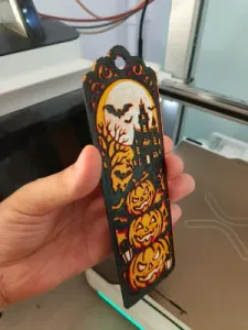 Halloween Pumpkin Bookmark 4-Color MagicRelief Print