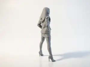 Office Lady Hero Pose Female Figurine 3D Printable