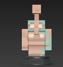 Voxel Golem – Minecraft-Style 3D Printable Figure (Fan Art) — Image 2 of 5
