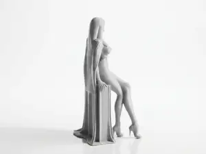 Elegant Sat Lady Female Figure 3D Printable