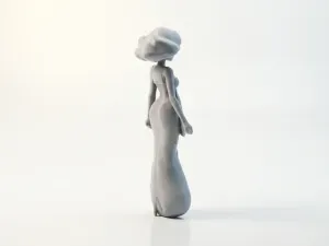 Pretty Dress Lady Figurine Female Figure 3D Printable