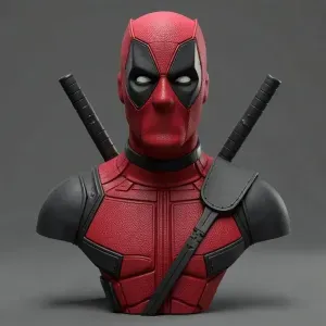 Realistic Deadpool body bust