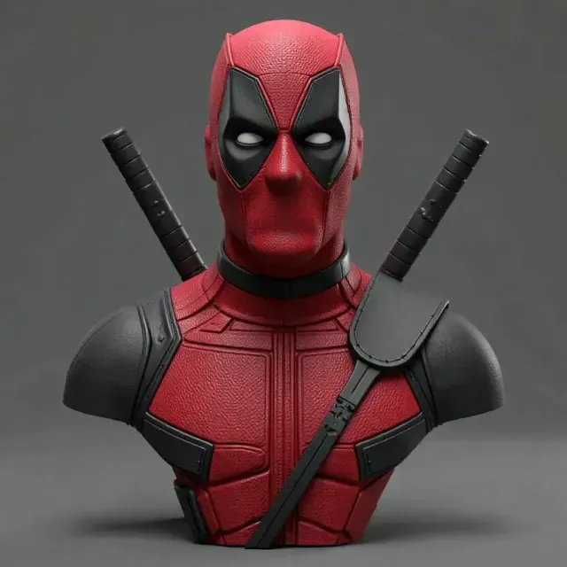 Realistic Deadpool body bust