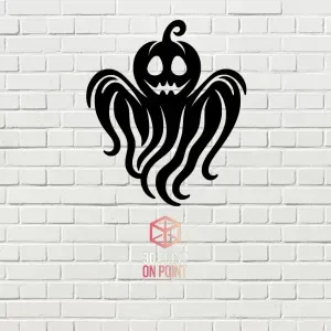 HALLOWEEN PUMPKIN GHOST - 2D WALL ART #1
