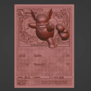 Wartortle - 3D / 4D Card - Custom 3D Printing File - Pokemon