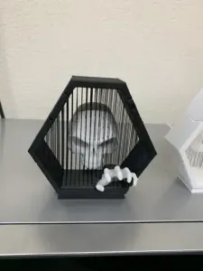 skull suspended