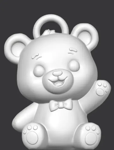 Cute Waving Teddy Bear with Bowtie Keychain & Toy — Фото 2 из 5