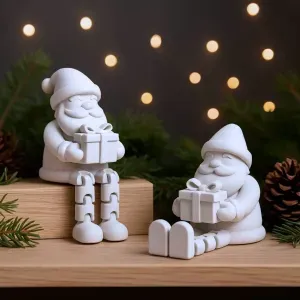 Gift-Holding Flexi Santa | Sitting Articulated Christmas Figure