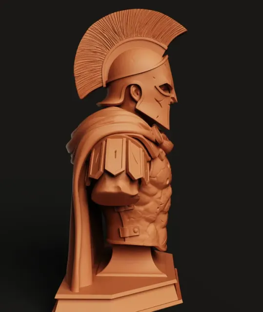 Spartan Warrior Bust | Ancient Greek Soldier Statue — Image 4 of 6