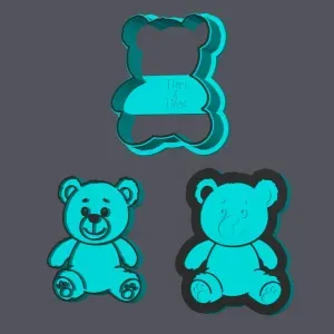 Teddy Bear - Cookie Cutter with Stamp and Embosser (3 Sizes)