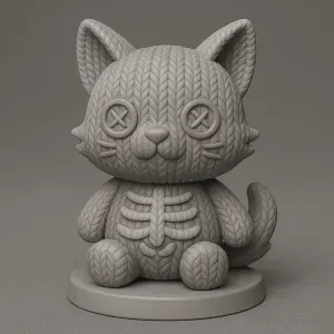 Halloween 🎃 Knitted Skeleton Cat