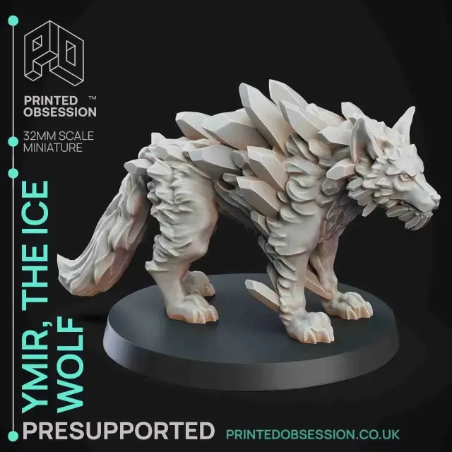Ice Wolf - Monstrous Creature - PRESUPPORTED - 32mm Scale — Image 4 of 6
