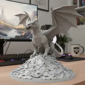 Dragon on a mountain of gold figurine