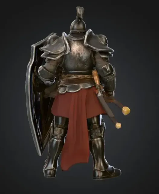 Paladin Miniature STL, 28mm Armored Holy Warrior, RPG Model — Image 3 of 8